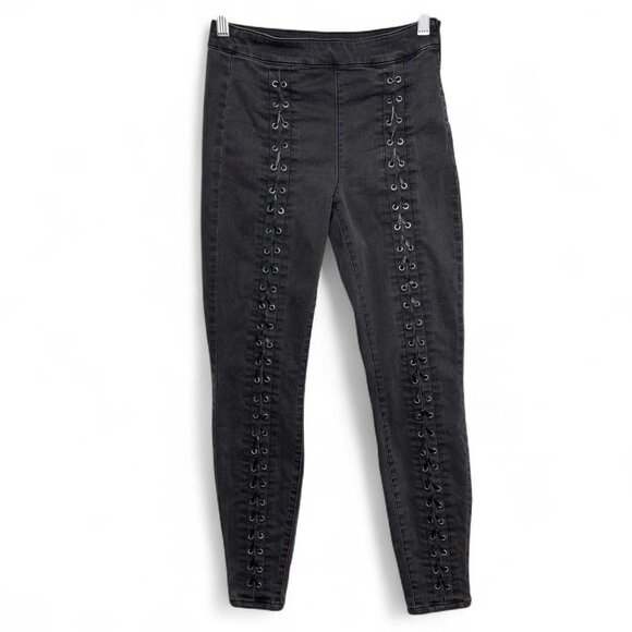 GUESS Black Lace-Up Skinny Jeans – Size 26 - Picture 1 of 6